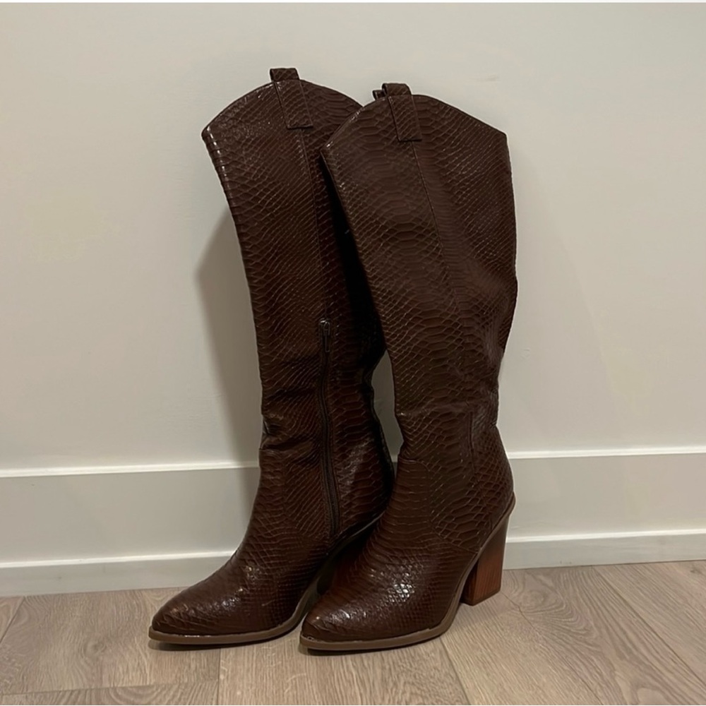 Dolce Vita Snake Embossed Knee-High Boots